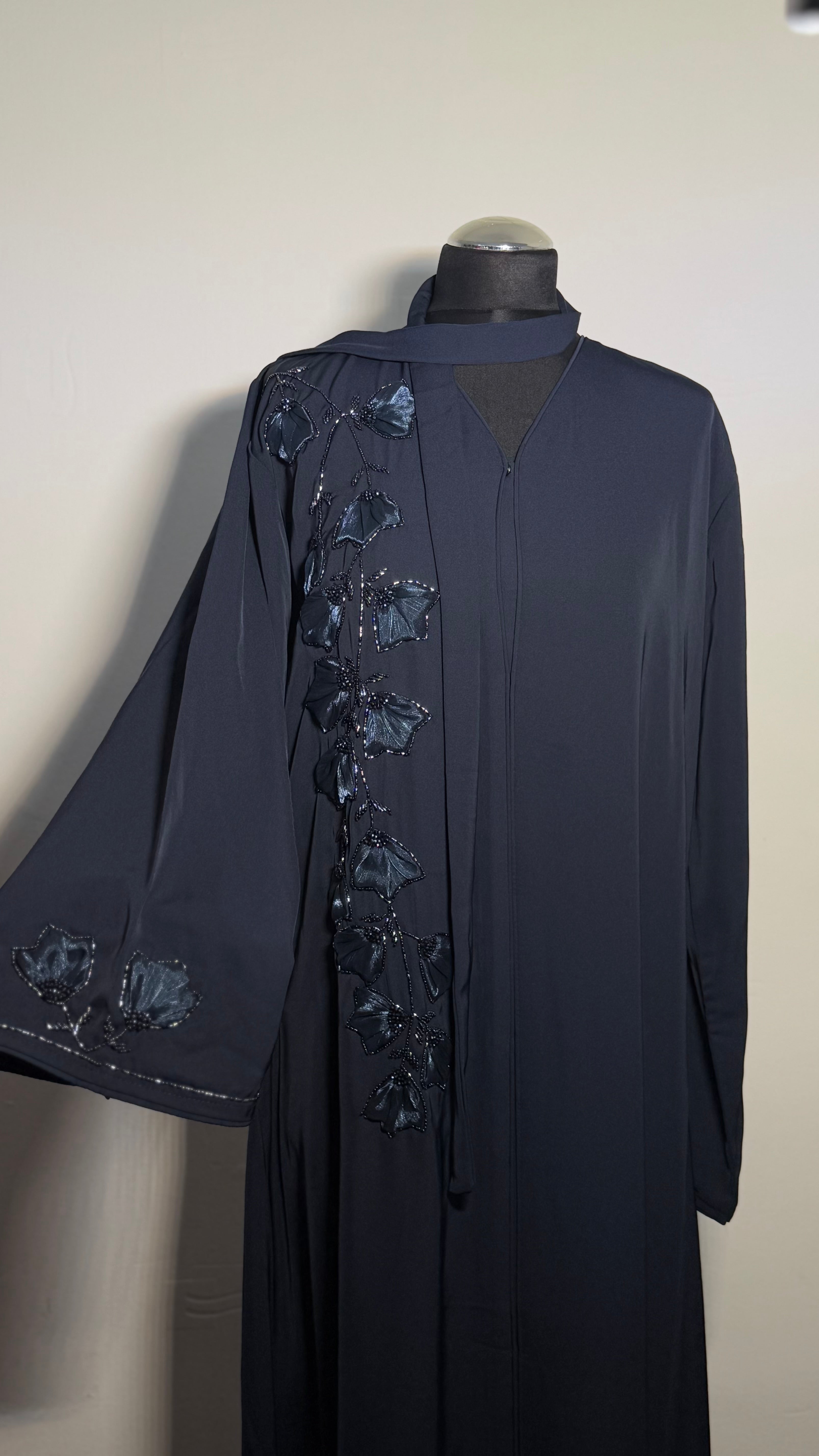 Embroidered Abaya with Matching Hijab Set | Floral Modest Dress for Occasions