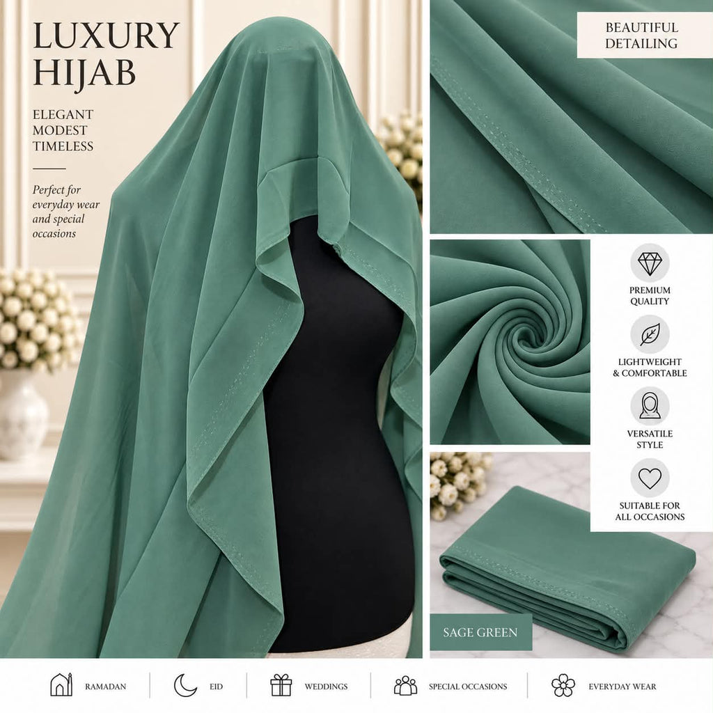 Women’s Chiffon Hijab Scarf Lightweight Soft Plain Headscarf everyday Modest Muslim Shawl