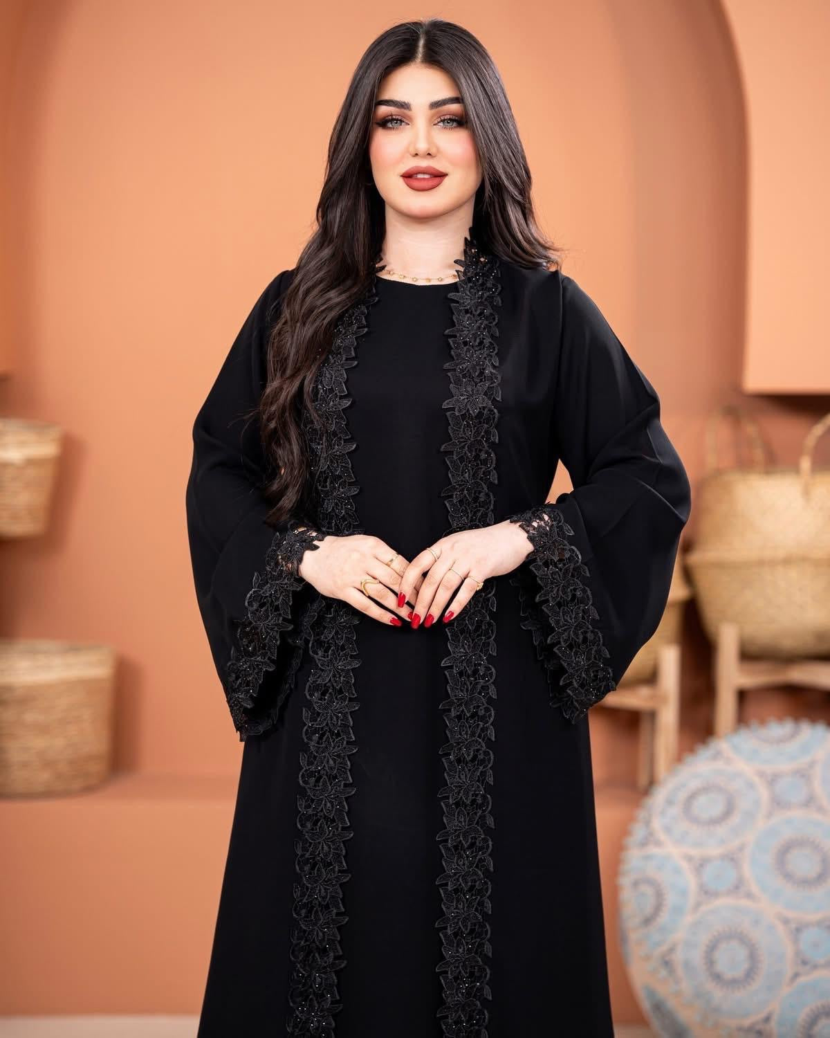 Classic Black Abaya Dress - Modest Islamic Wear for Prayer & Everyday / wedding /eid / - Full Length