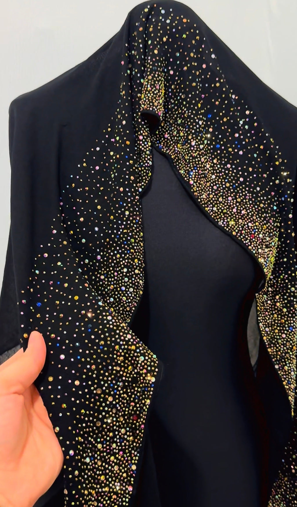 Luxury Crystal Hijab Scarf Shawl – Gold, Silver, or Multicolor Glitter – Soft Hijab for Women