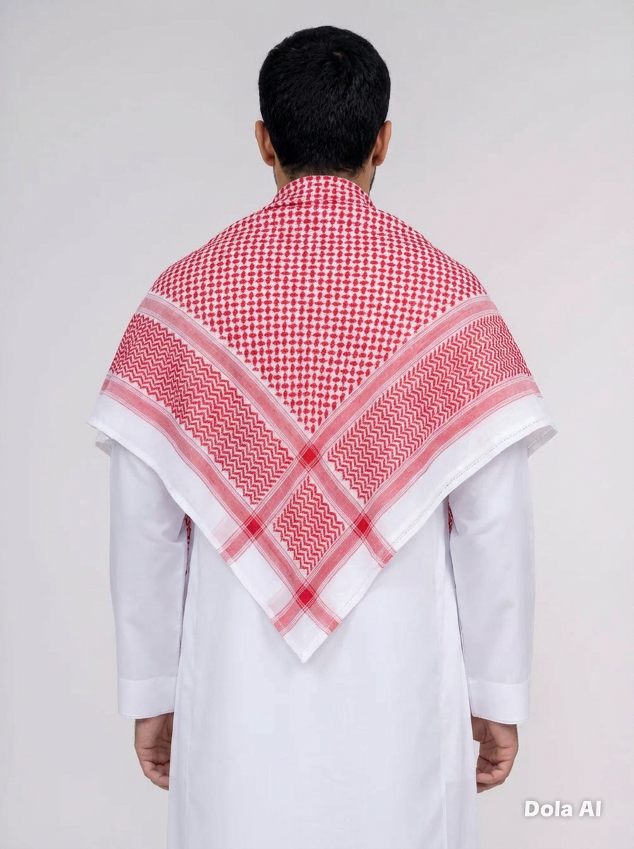 Premium Keffiyeh Scarf  Traditional Arabic Shemagh  Red / White  Black / White Unisex Headwrap