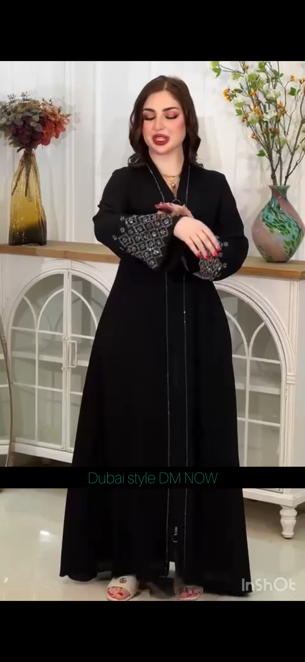 Crystal Abaya - Luxury Embellished Islamic Dress - Eid Wedding Party Wear