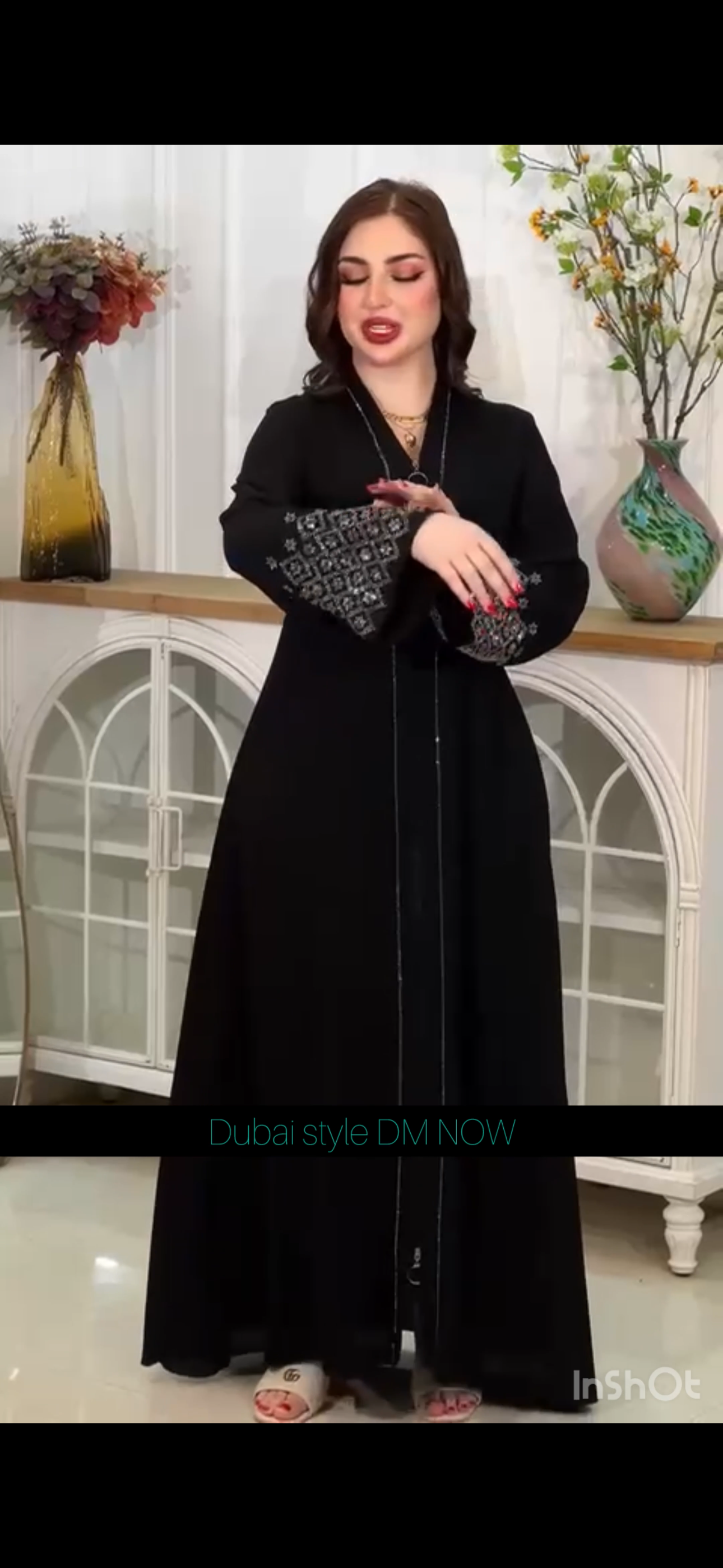 Crystal Abaya - Luxury Embellished Islamic Dress - Eid Wedding Party Wear
