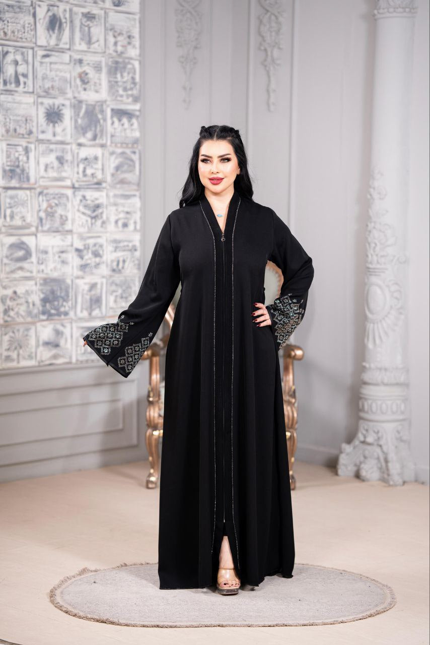 Crystal Abaya - Luxury Embellished Islamic Dress - Eid Wedding Party Wear