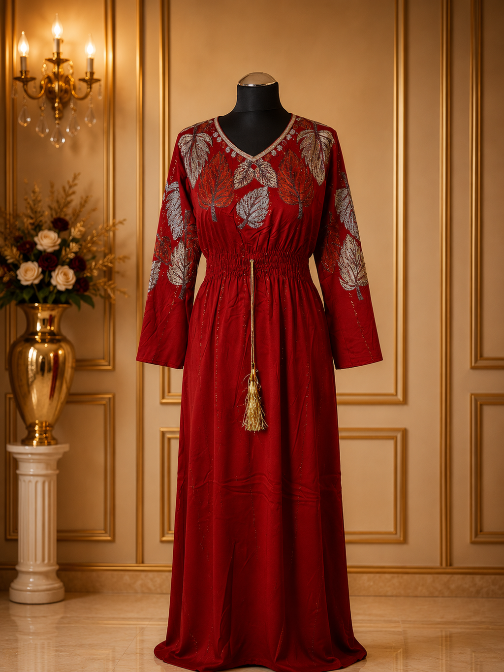 Royal Blue Jalabia Maxi Dress – Elegant Arabic Kaftan Abaya with Sparkle Detail
