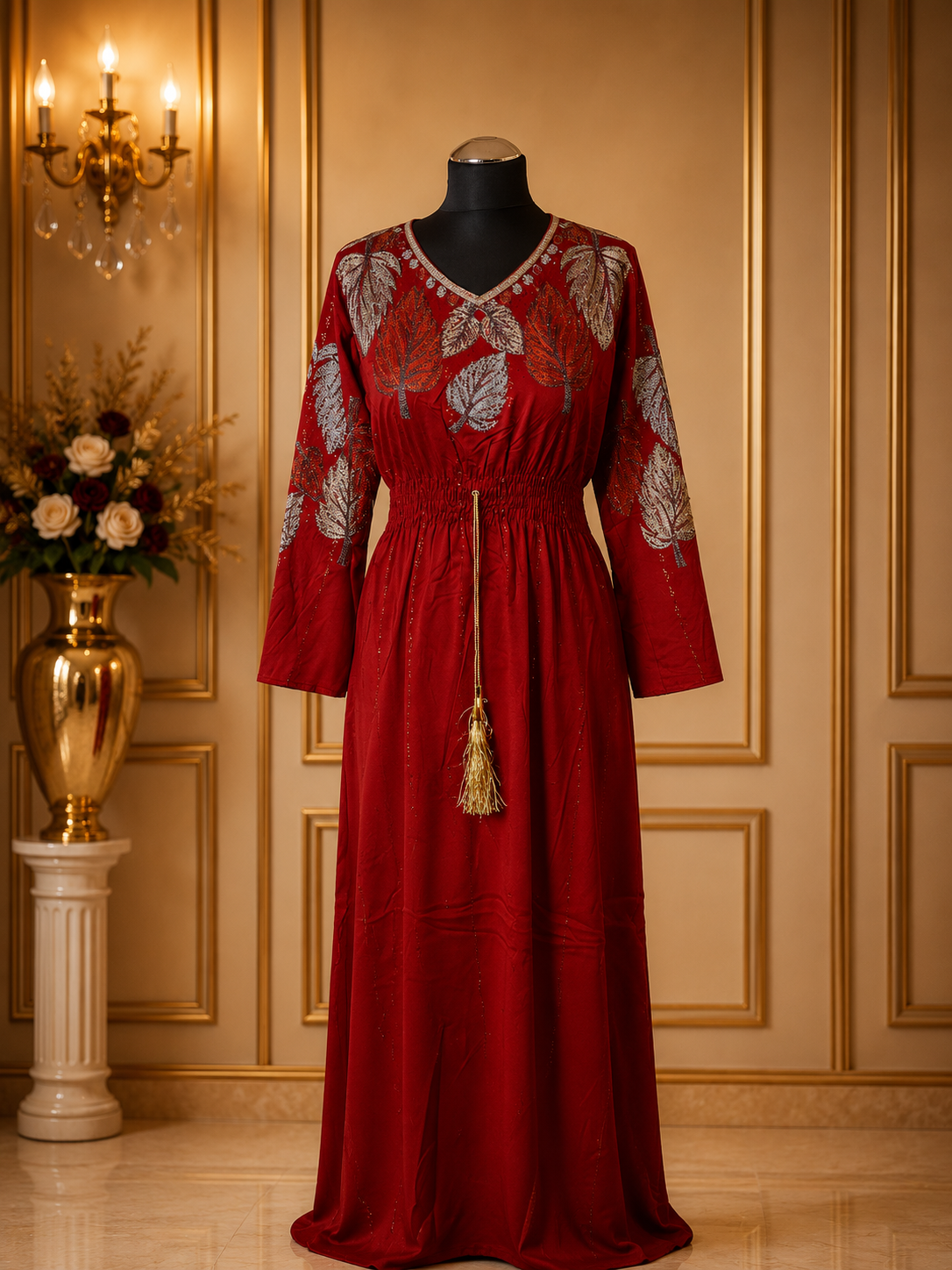 Royal Blue Jalabia Maxi Dress – Elegant Arabic Kaftan Abaya with Sparkle Detail