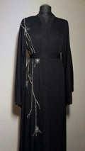 Luxury Handmade Black Abaya with Embroidery – Dubai Style , Elegant Eid Outfit, Modest Evening Dress