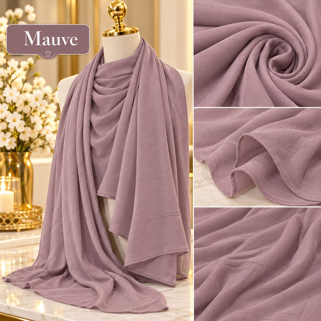 Plain Hijab Scarf Soft Lightweight Everyday Headscarf Elegant Muslim Women’s Hijab