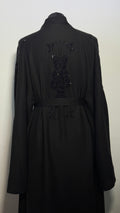 Luxury Black Crystal Abaya Free Size | Elegant Modest Dress | Sparkly Evening Kaftan | Eid & Occasion Wear