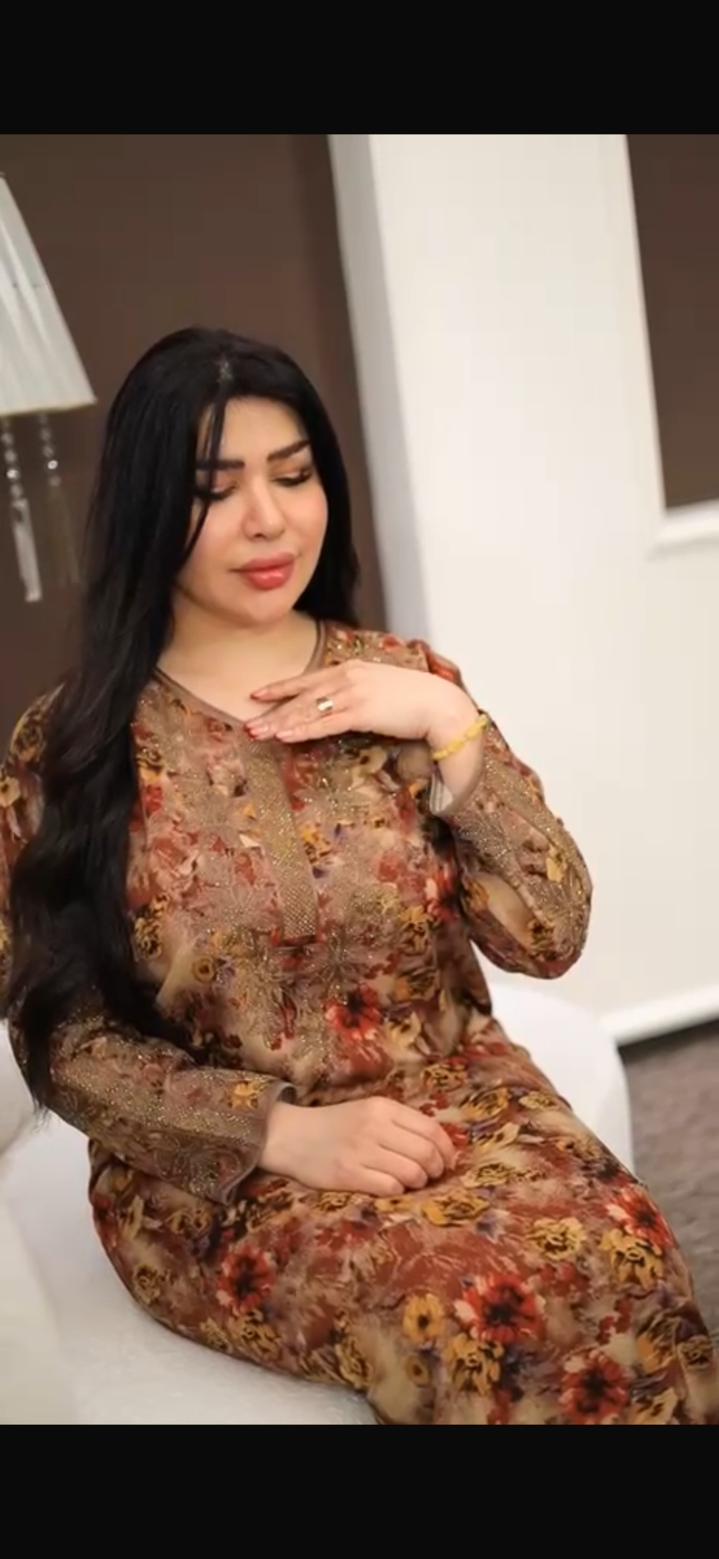 Women’s Floral Jalabiya Maxi Dress (Maksi) | Modest Middle Eastern Kaftan Dress