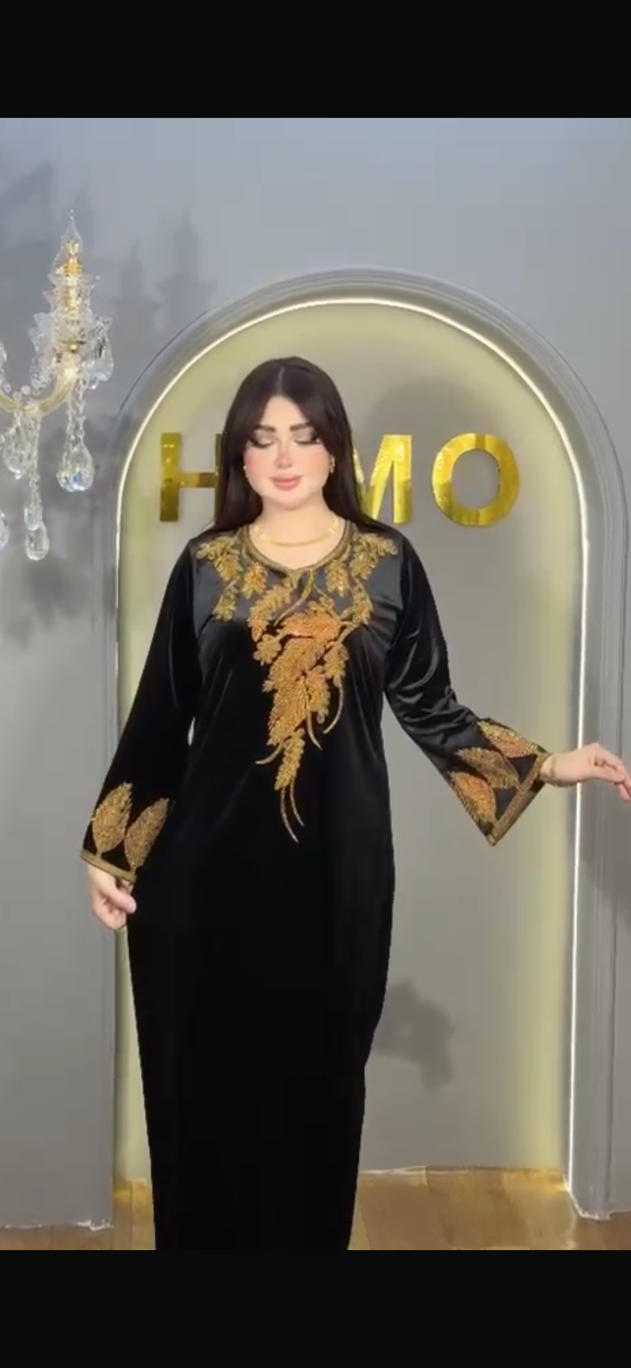 Women’s black  Jalabiya Maxi Dress (Maksi) | Middle Eastern Modest Dress | Elegant Homewear & Occasion Wear