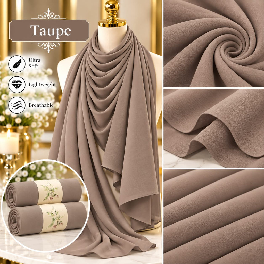 Plain Hijab Scarf Soft Lightweight Everyday Headscarf Elegant Muslim Women’s Hijab