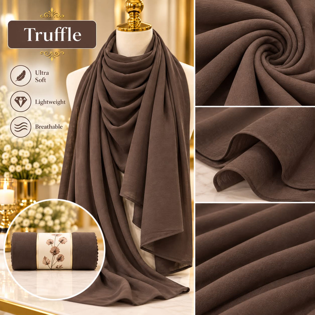 Plain Hijab Scarf Soft Lightweight Everyday Headscarf Elegant Muslim Women’s Hijab