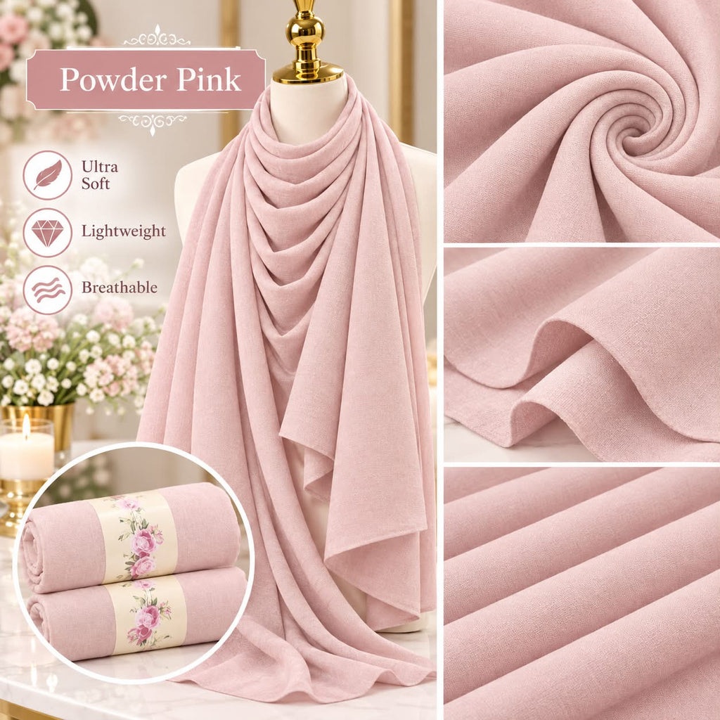 Plain Hijab Scarf Soft Lightweight Everyday Headscarf Elegant Muslim Women’s Hijab