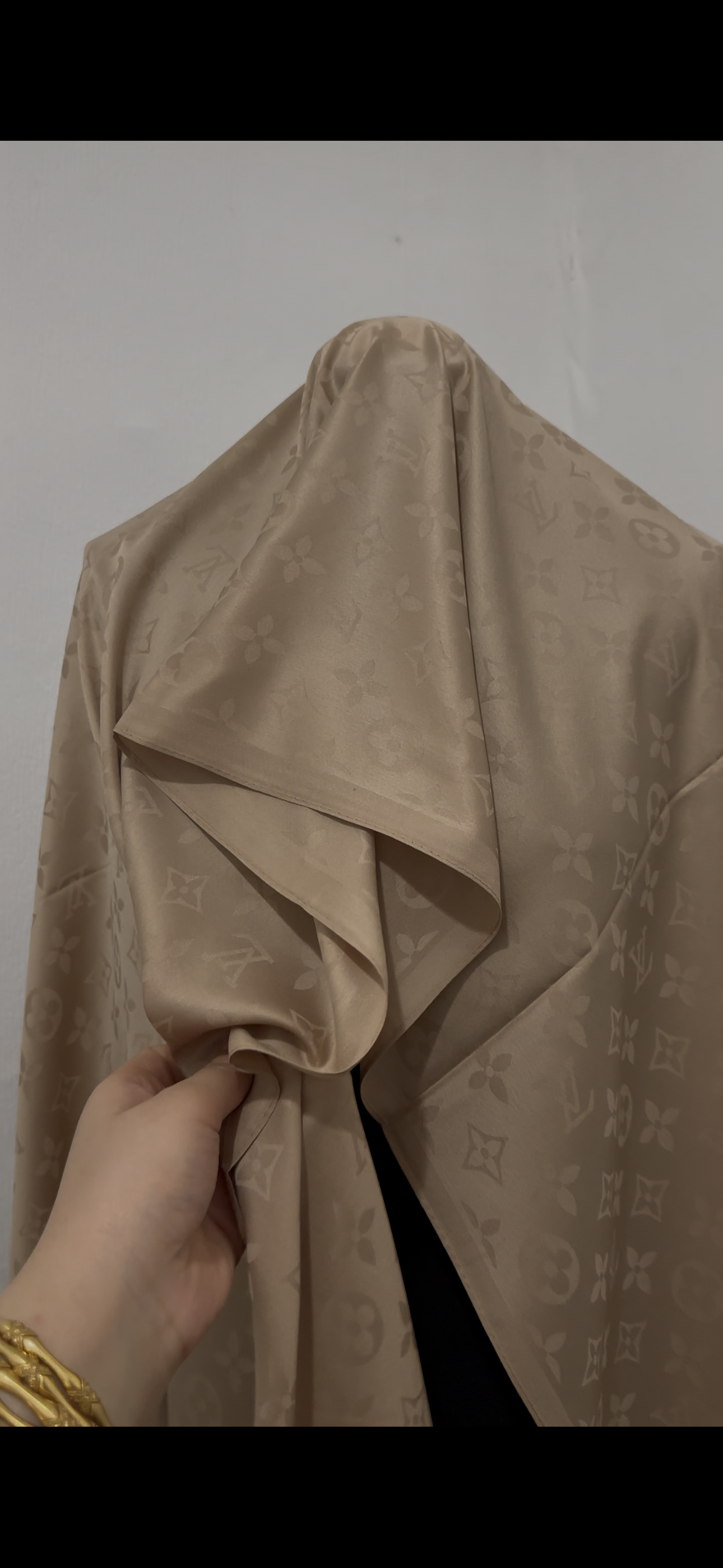 Luxury Designer Style Hijab Scarf – Premium Silk Square Headscarf for Women