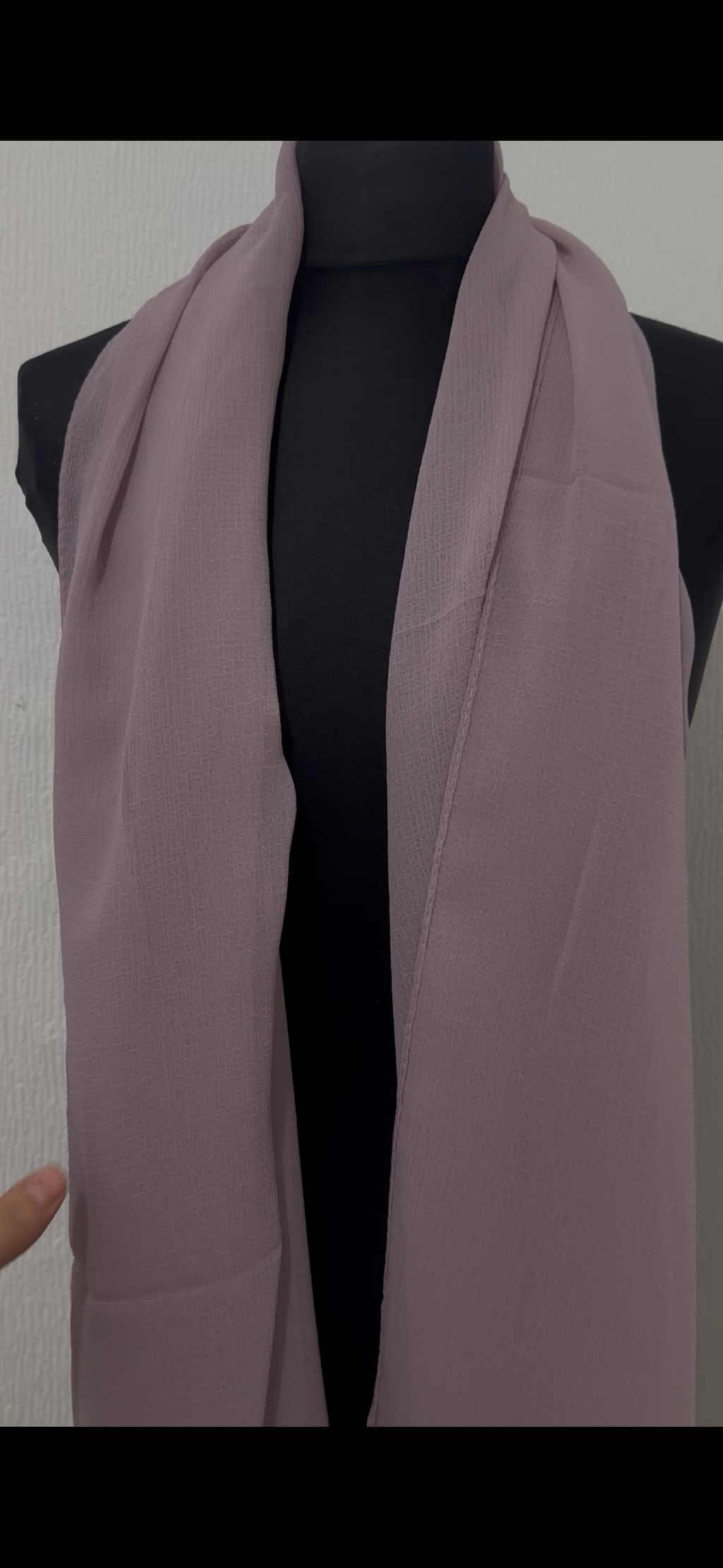 Crepe Hijab Scarf – Lightweight Soft Wrap – Solid Colour Shawl