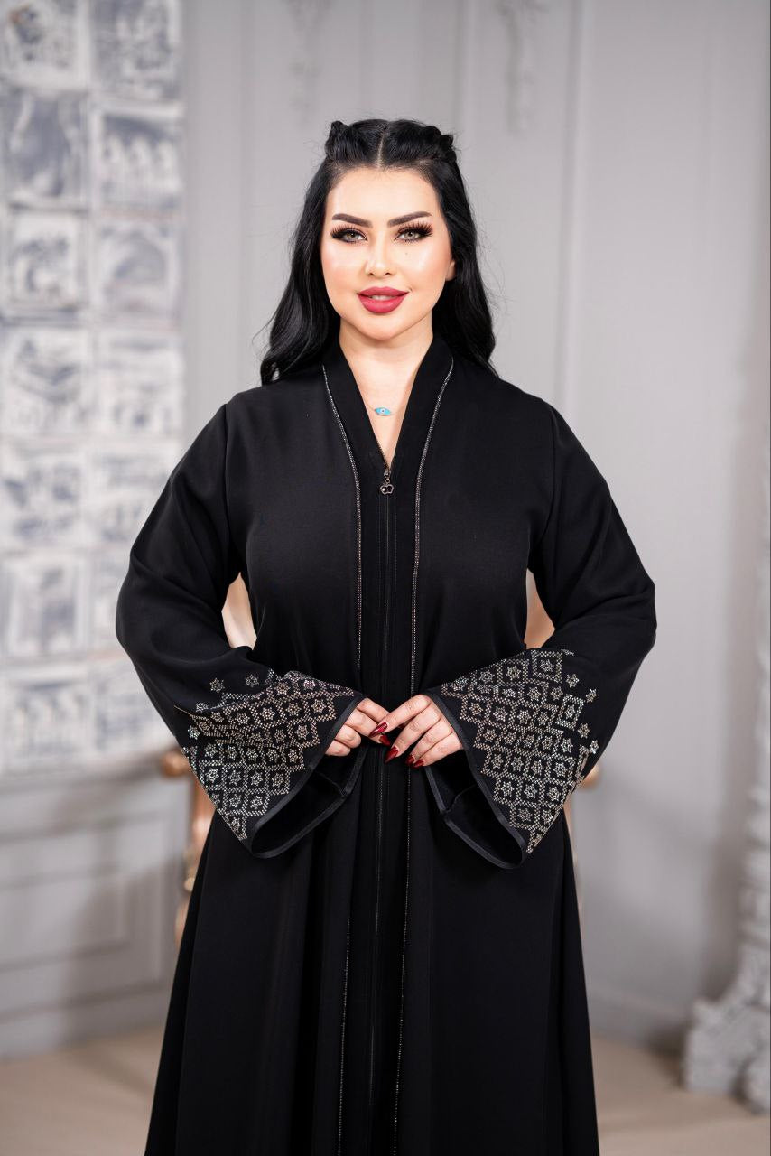 Crystal Abaya - Luxury Embellished Islamic Dress - Eid Wedding Party Wear