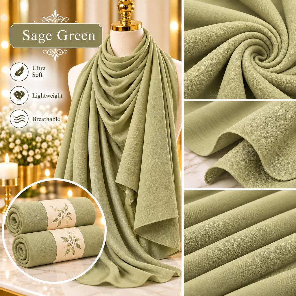 Plain Hijab Scarf Soft Lightweight Everyday Headscarf Elegant Muslim Women’s Hijab
