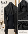 Luxury Textured Chiffon Hijab with Delicate Crystal Edge Elegant Lightweight Women’s Scarf