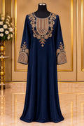 Luxury Embroidered Maxi Dress Elegant Modest Jalabiya Abaya