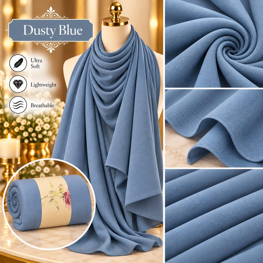 Plain Hijab Scarf Soft Lightweight Everyday Headscarf Elegant Muslim Women’s Hijab