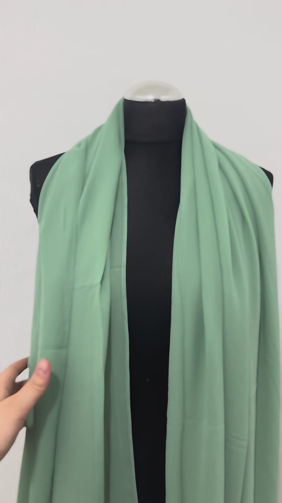 Crepe Hijab Scarf – Lightweight Soft Wrap – Solid Colour Shawl