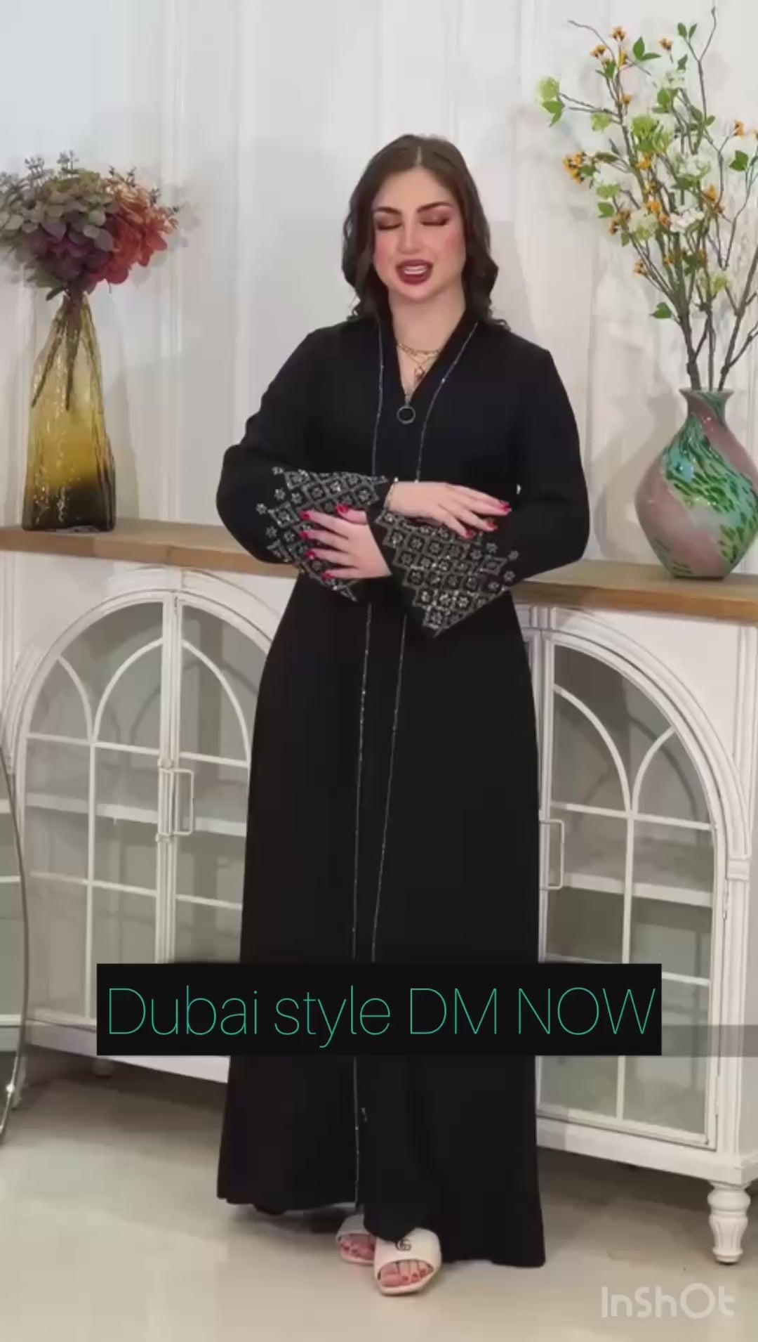 Crystal Abaya - Luxury Embellished Islamic Dress - Eid Wedding Party Wear